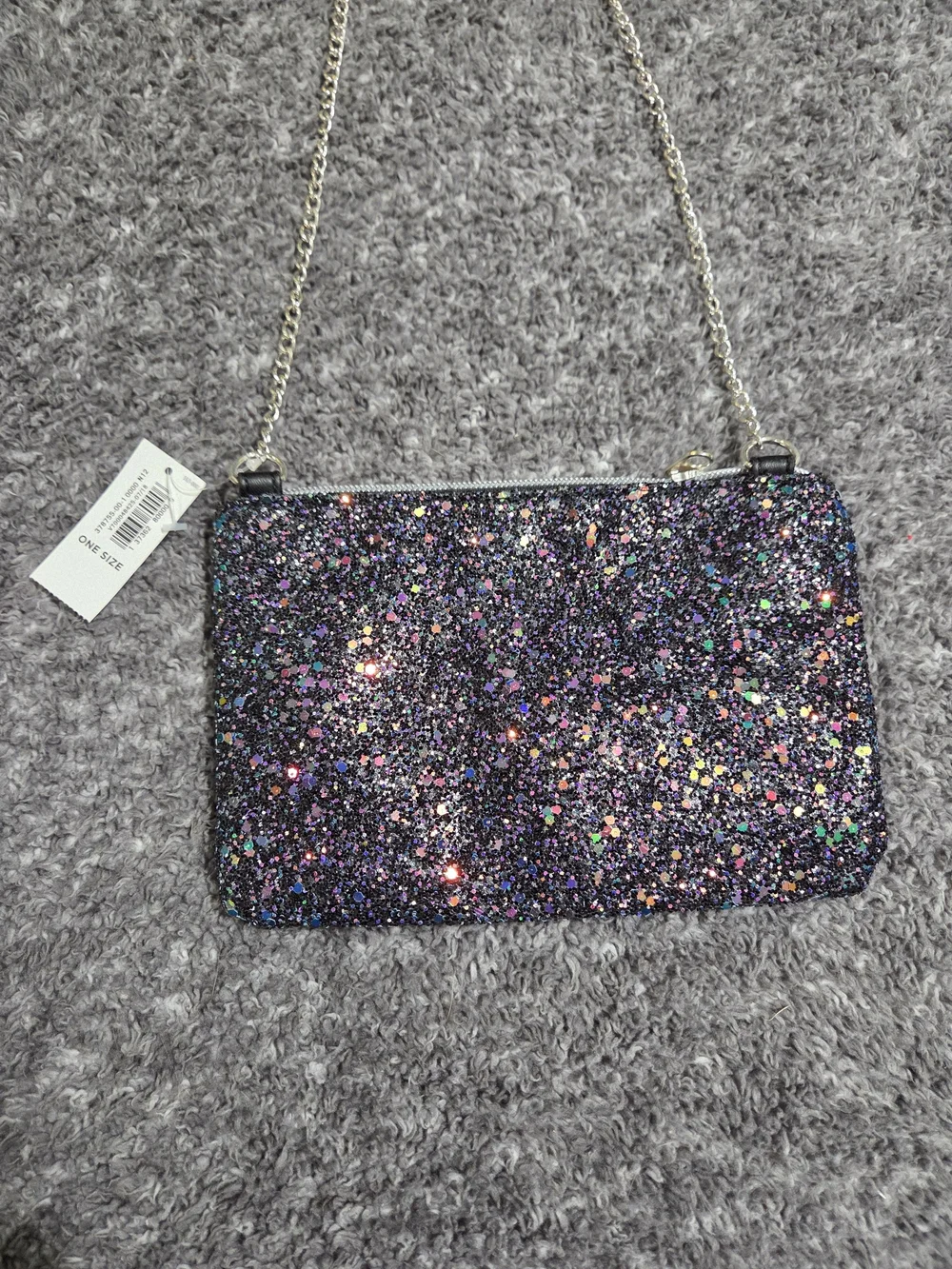 Old Navy Purple Multicolor Glitter Chain Shoulder Bag